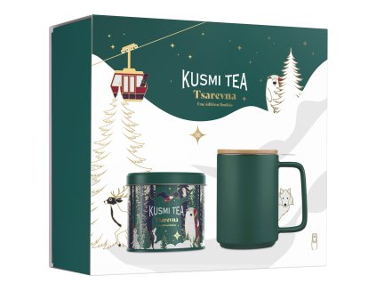 215460 cerny caj tsarevna 2024 120 g plechovka hrnek kusmi tea