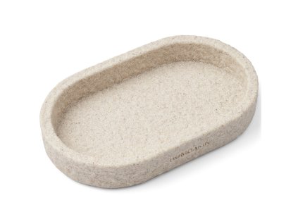 Dekorativ bricka 25 cm, oval, vit, sandsten, Humdakin