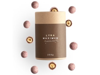 Hasselnötter i nougat och vit choklad MAXIMUM 200 g, LYRA