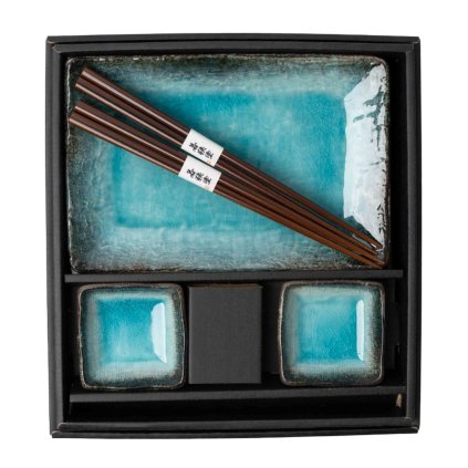 Sushiset SKY BLUE, set i 6 delar, blå, keramik, MIJ