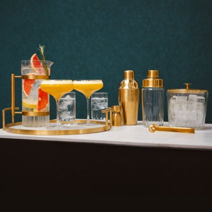 Cocktailset ARINTO, set i 4 delar, guld, glas1 / rostfritt stål, Leopold Vienna