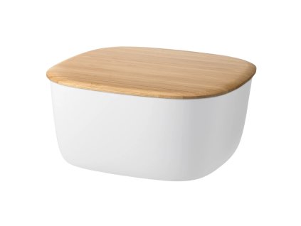 Brödburk BOX-IT 23 cm, vit, plast / bambu, RIG-TIG