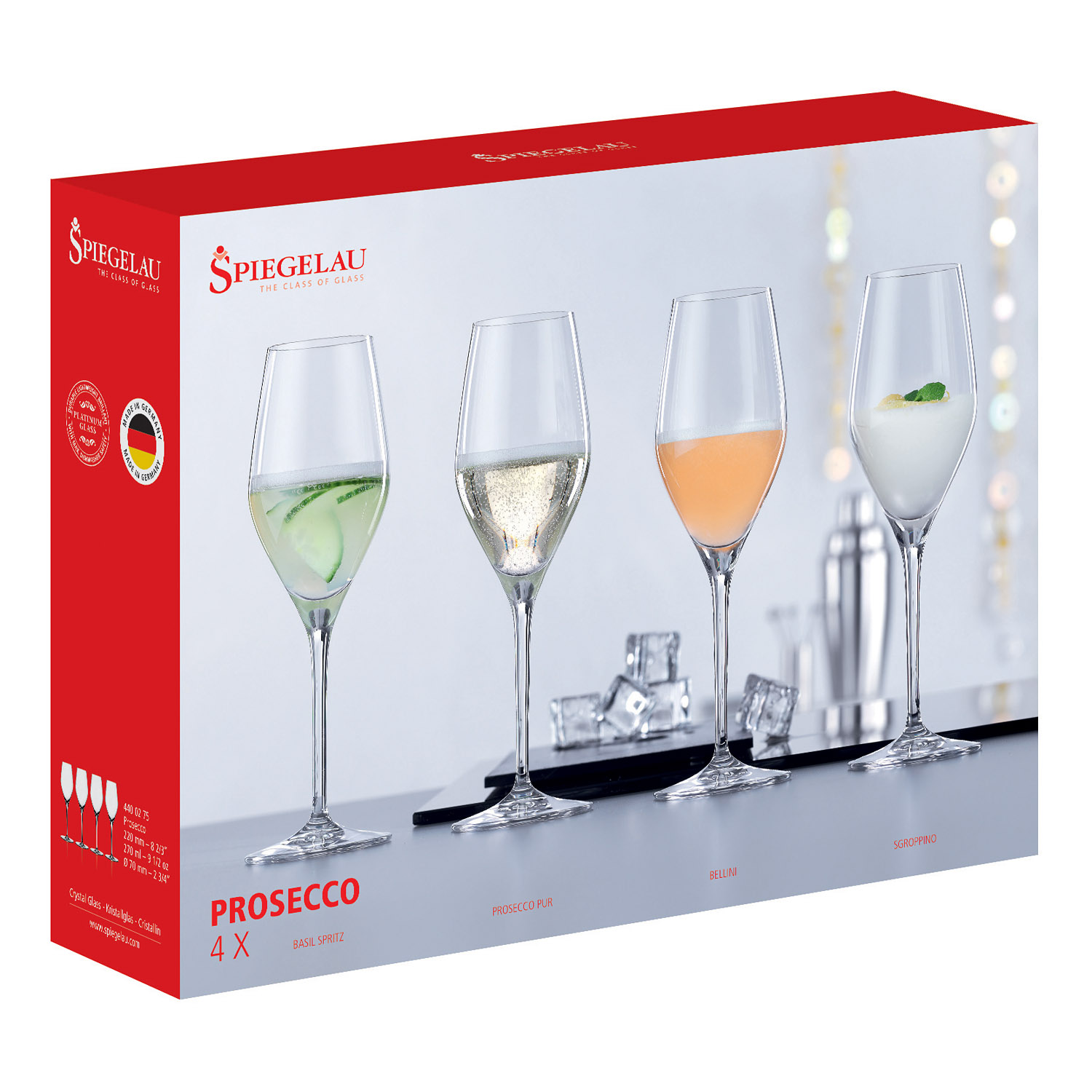 Prosecco-glas SPECIAL GLASSES, set i 4 delar, 270 ml, Spiegelau