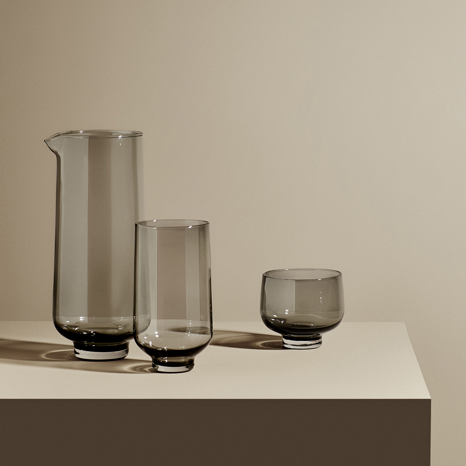 Vattenglas FLOW, set i 2 delar, 220 ml, rök, Blomus