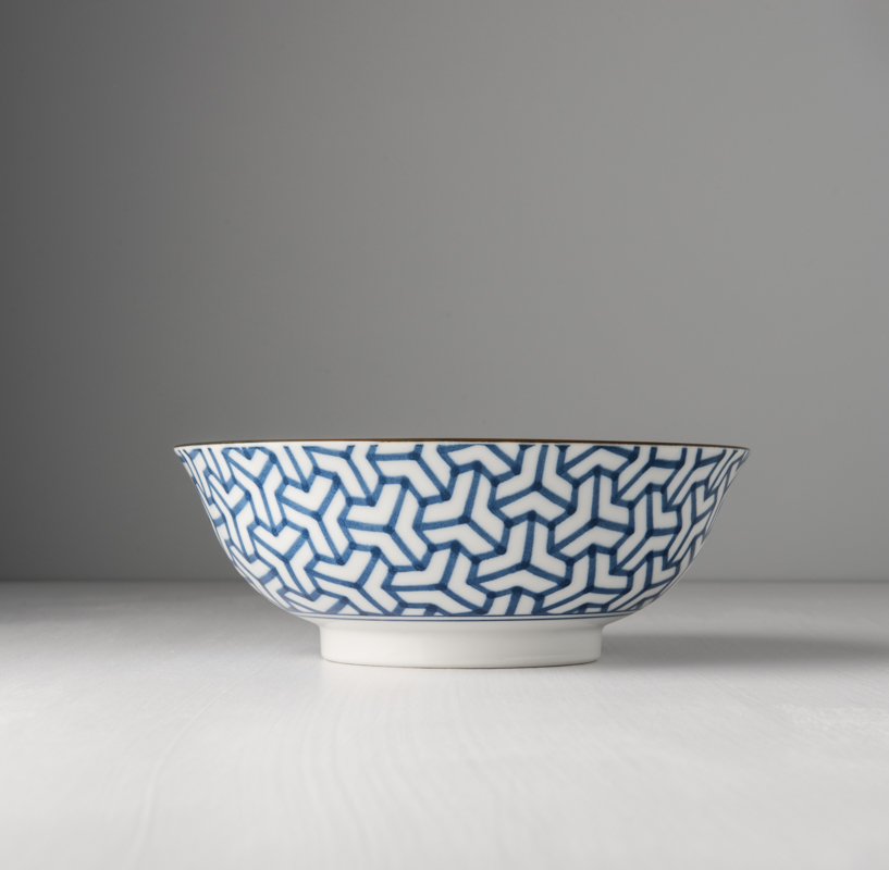 Matskål HERRINGBONE INDIGO IKAT 19 cm, 750 ml, MIJ