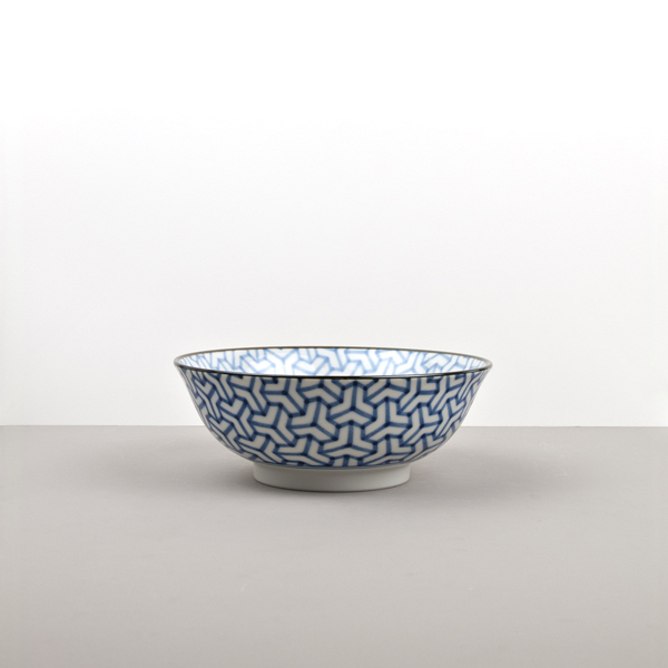 Matskål HERRINGBONE INDIGO IKAT 19 cm, 750 ml, MIJ