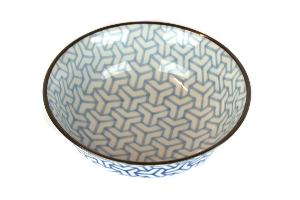 Matskål HERRINGBONE INDIGO IKAT 19 cm, 750 ml, MIJ