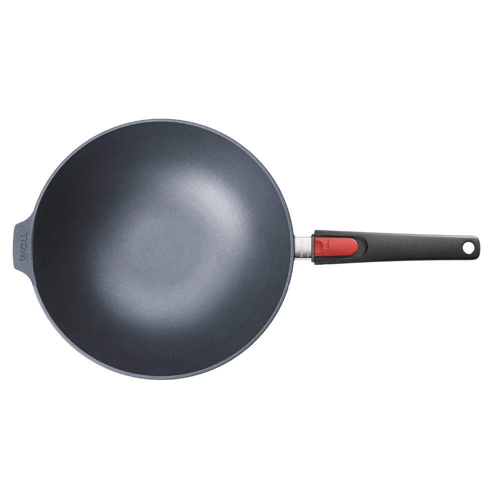 Wok DIAMOND LITE 32 cm, för induktion, avtagbart handtag, titan, WOLL