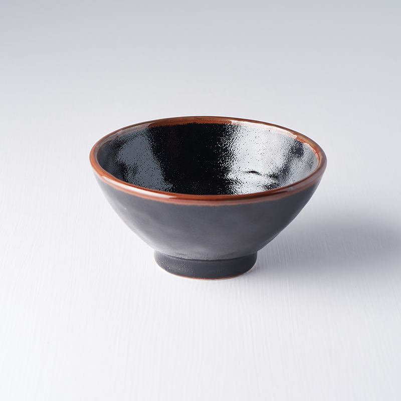 Liten skål TENMOKKU 15 cm, 450 ml, svart, keramik, MIJ