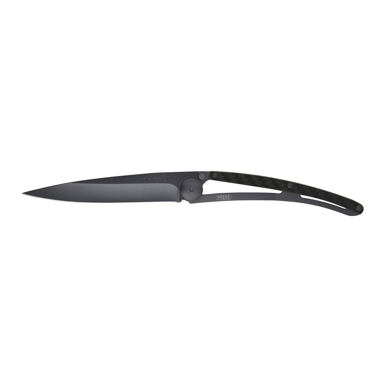 Fickkniv 37 g, ultralätt, svart, kolfiberhandtag, deejo