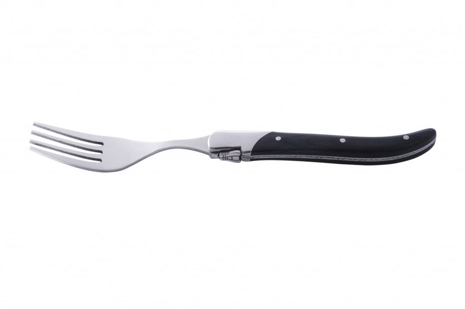 Köttgaffelset LAGUIOLE LUXURY, 6 st, svart, ebenholtshandtag, Laguiole