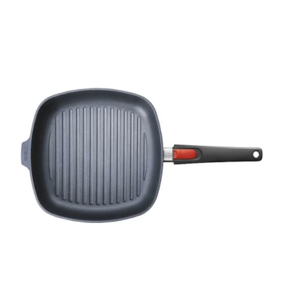 Grillpanna TITANIUM NOWO 26 x 26 cm, avtagbart handtag, titan, WOLL
