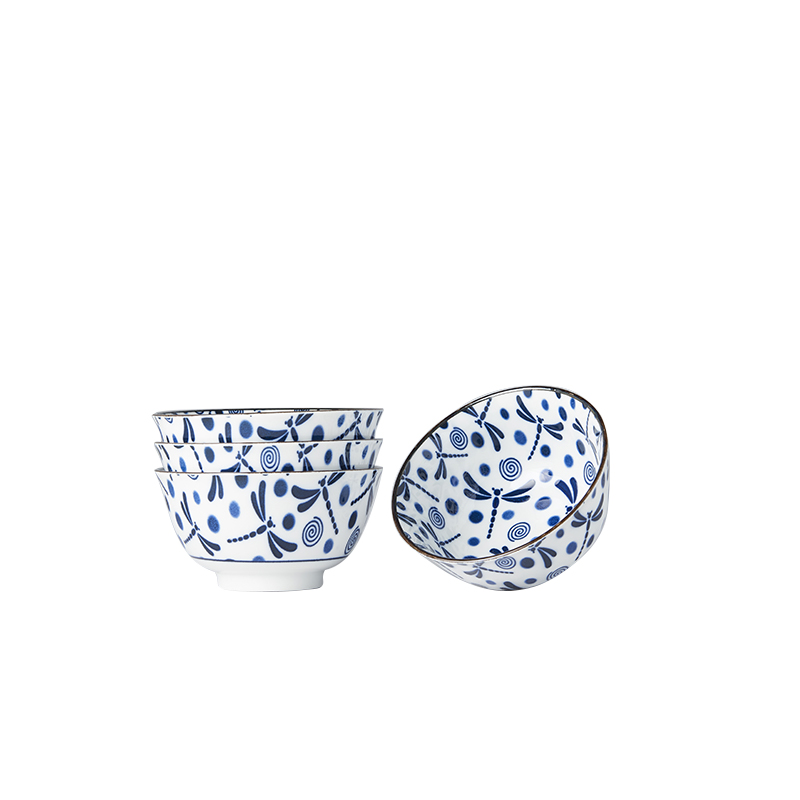 Serveringsskål BLUE DRAGONFLY, set i 4 delar, 300 ml, MIJ