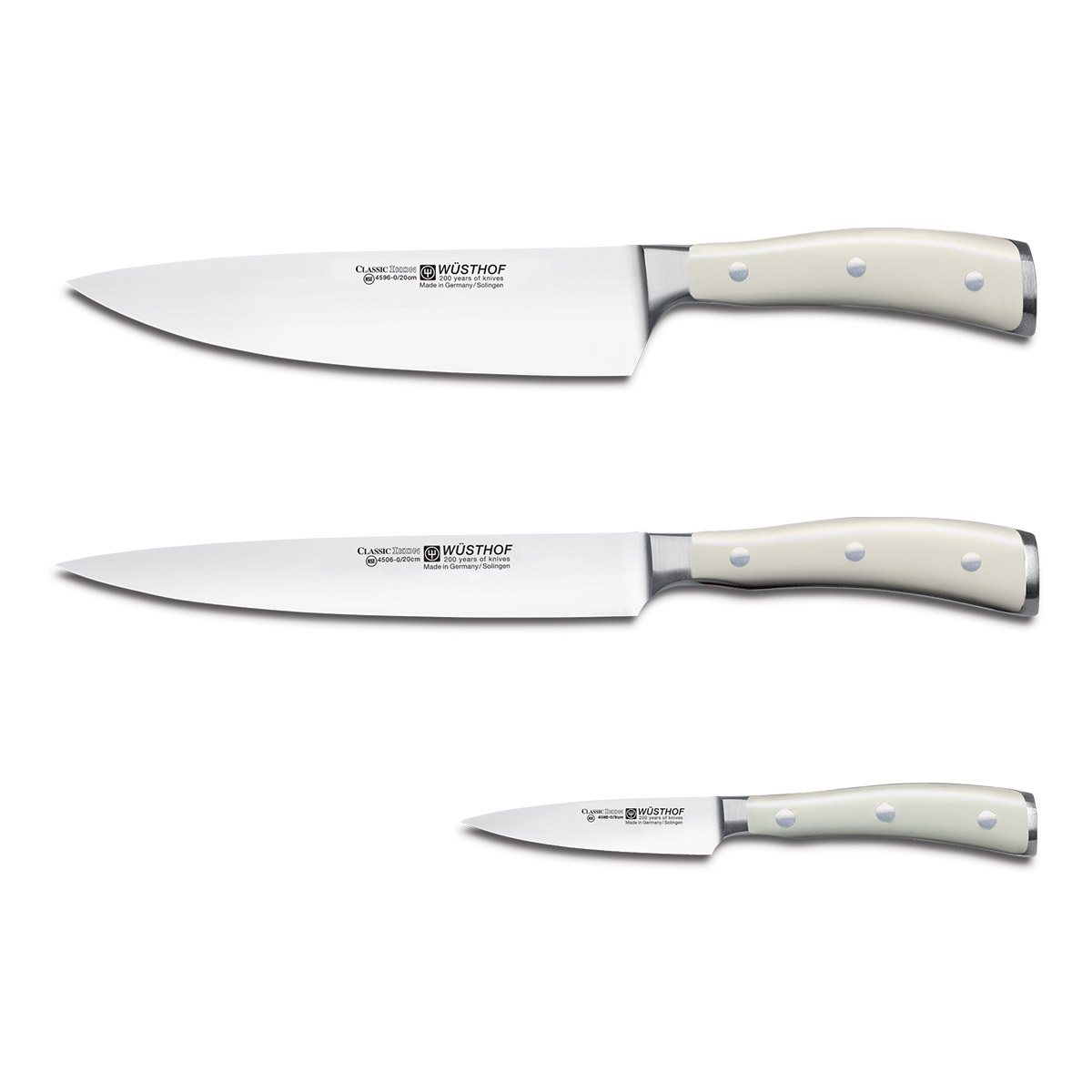 Knivset CLASSIC IKON CREAME, 3 st, Wüsthof