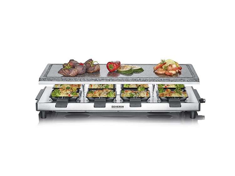 Raclettegrill RG 2374, 1500 W, 8 minipannor, rostfritt stål, Severin