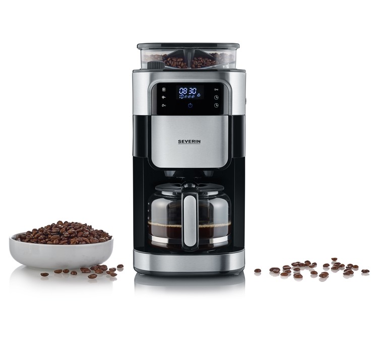 Dropp kaffebryggare KA 4813, med kaffekvarn, svart, Severin