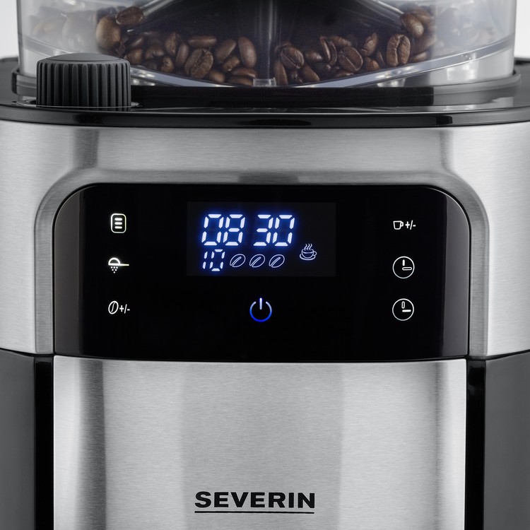 Dropp kaffebryggare KA 4813, med kaffekvarn, svart, Severin