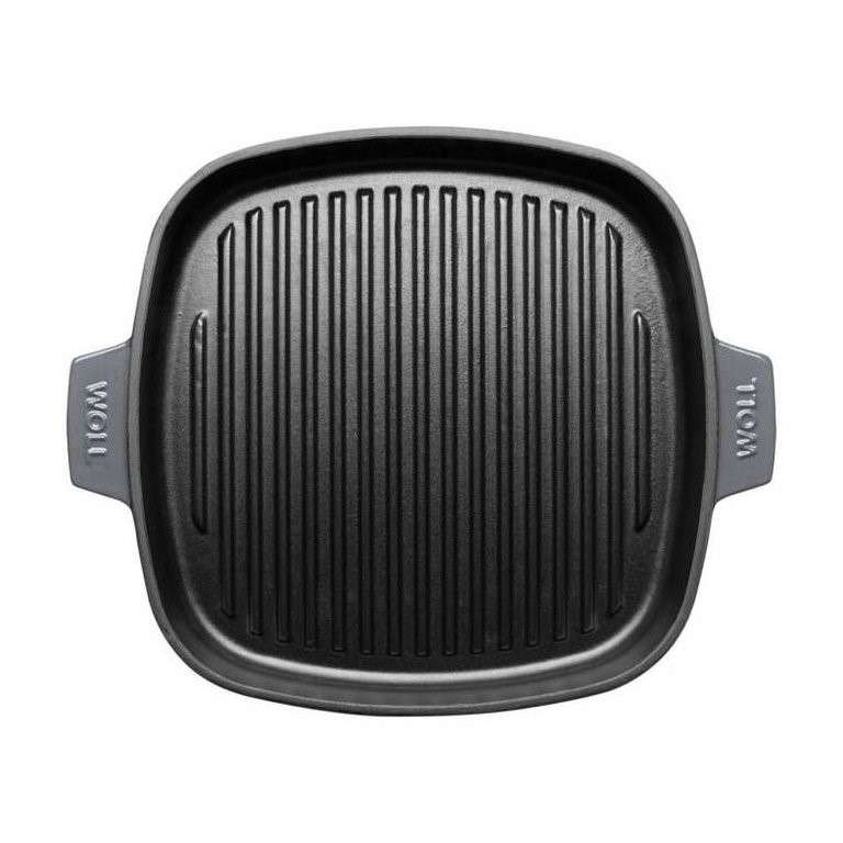 Grillpanna 24 cm, för induktion, med lock, grå, järn, WOLL