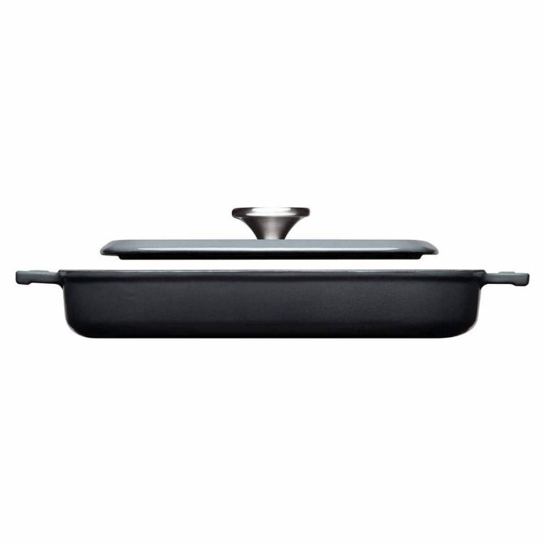 Grillpanna 24 cm, för induktion, med lock, grå, järn, WOLL