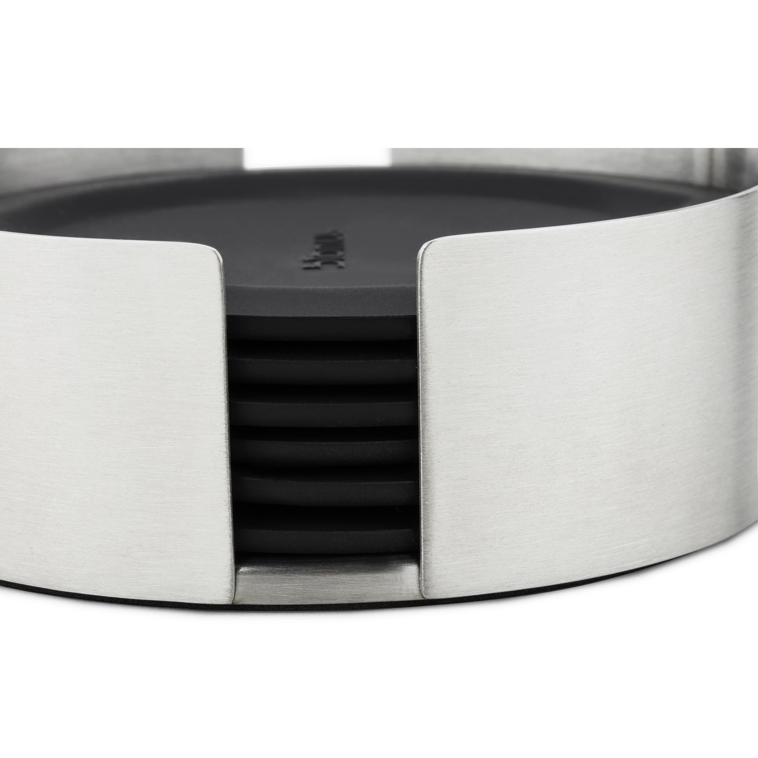 Glasunderlägg LARETO, set i 6 delar, svart, Blomus