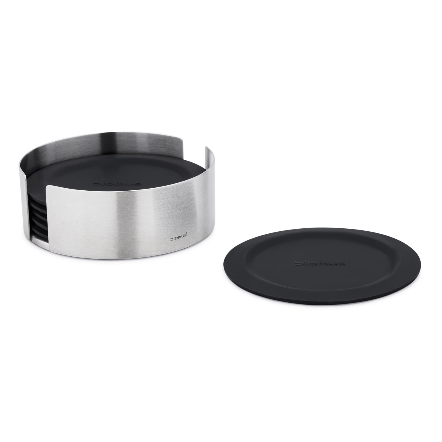 Glasunderlägg LARETO, set i 6 delar, svart, Blomus