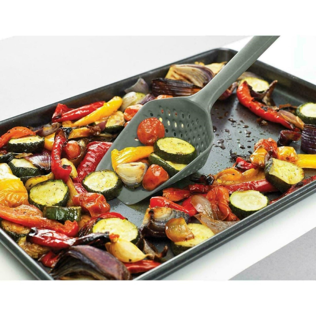 Perforerad slev SCOOP PLUS, grå, Joseph Joseph