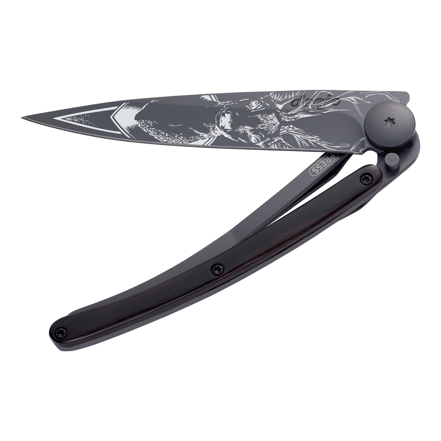 Fickkniv TATOO DEER 37 g, grenadillträ, deejo
