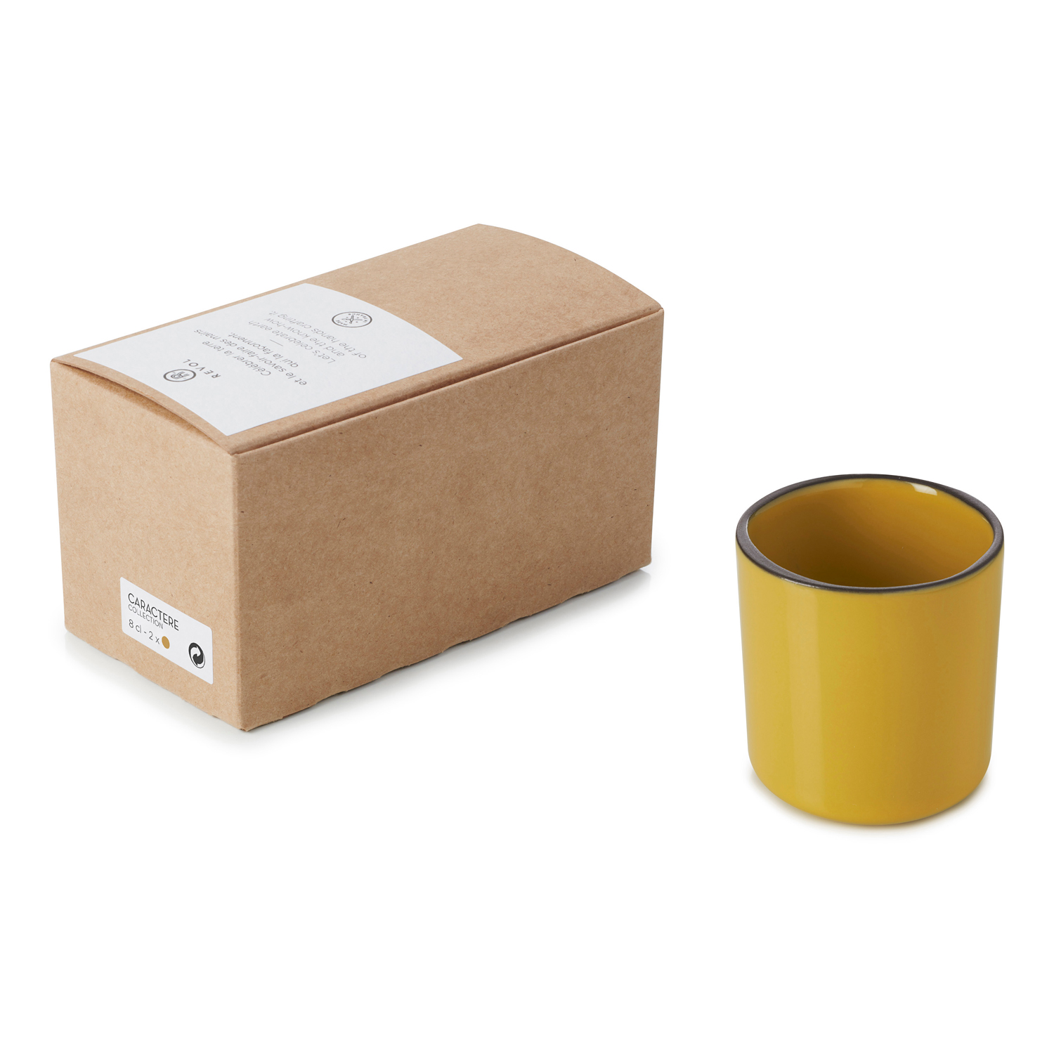 Espressokopp CARACTERE 80 ml, set i 2 delar, gurkmeja, REVOL