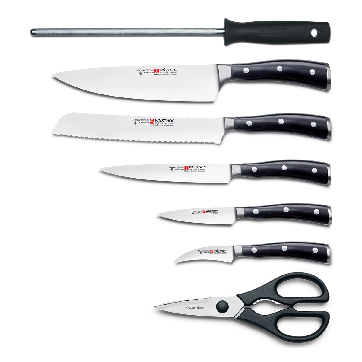 Knivblockset CLASSIC IKON, 8 st, med knivslip och sax, Wüsthof