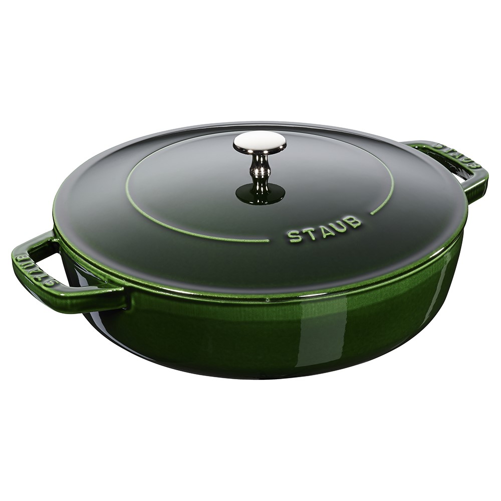 Gryta 24 cm, självtätande lock, gjutjärn, basilika, Staub