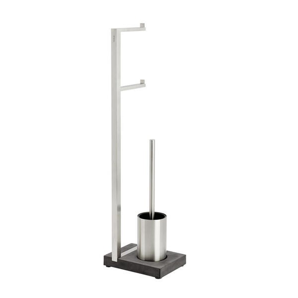 Toalettpappershållare med toalettborste NEXIO 73 cm, matt rostfritt stål, Blomus