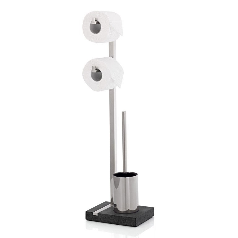 Toalettpappershållare med toalettborste NEXIO 73 cm, matt rostfritt stål, Blomus