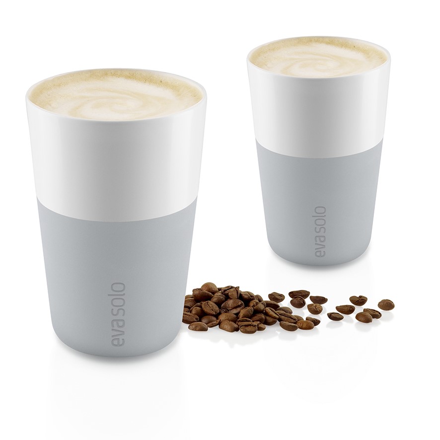 Mugg 360 ml, set i 2 delar, med silikonöverdrag, ljusgrå, Eva Solo