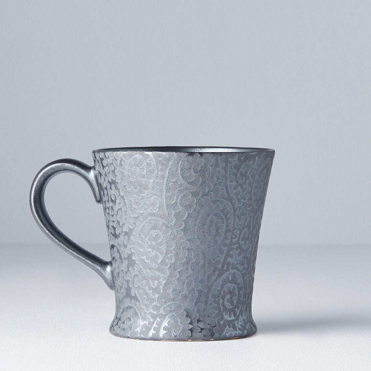 Mugg BLACK SCROLL 200 ml, silver, keramik, MIJ
