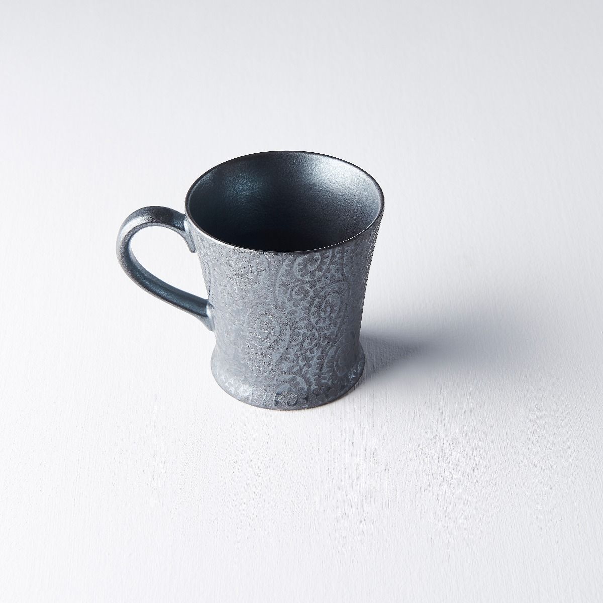 Mugg BLACK SCROLL 200 ml, silver, keramik, MIJ