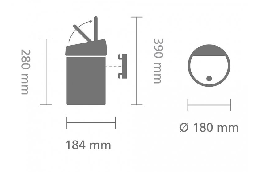 Soptunna med trycklock TOUCH BIN 3 l, vit, Brabantia