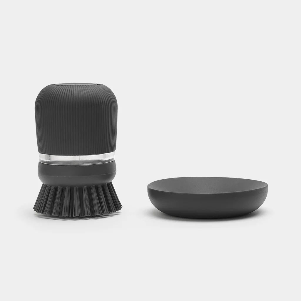 Diskställ, diskborste och diskförvaring i set, mörkgrå, Brabantia