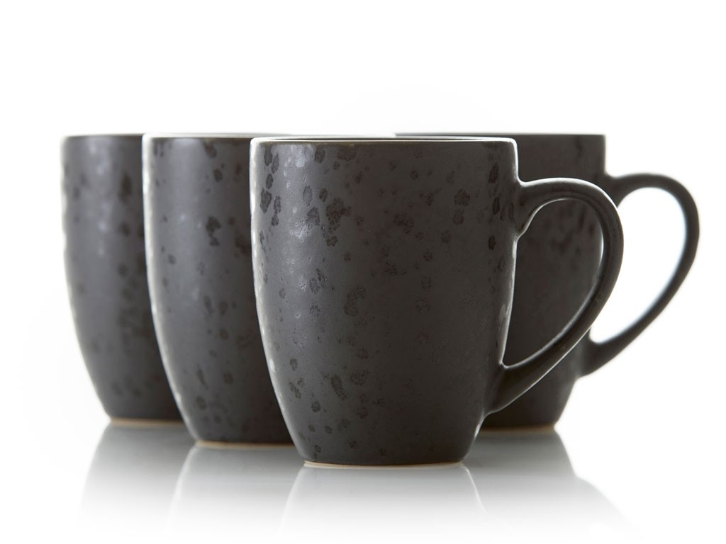 Temugg, set i 4 delar, svart, Bitz