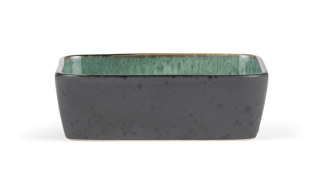 Ugnsform 19 x 14 cm, svart/grön, stengods, Bitz