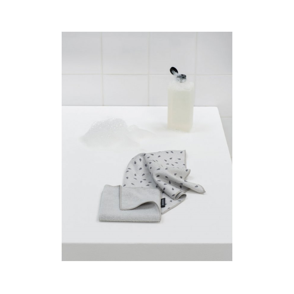 Mikrofiberduk, set i 2 delar, ljusgrå, Brabantia