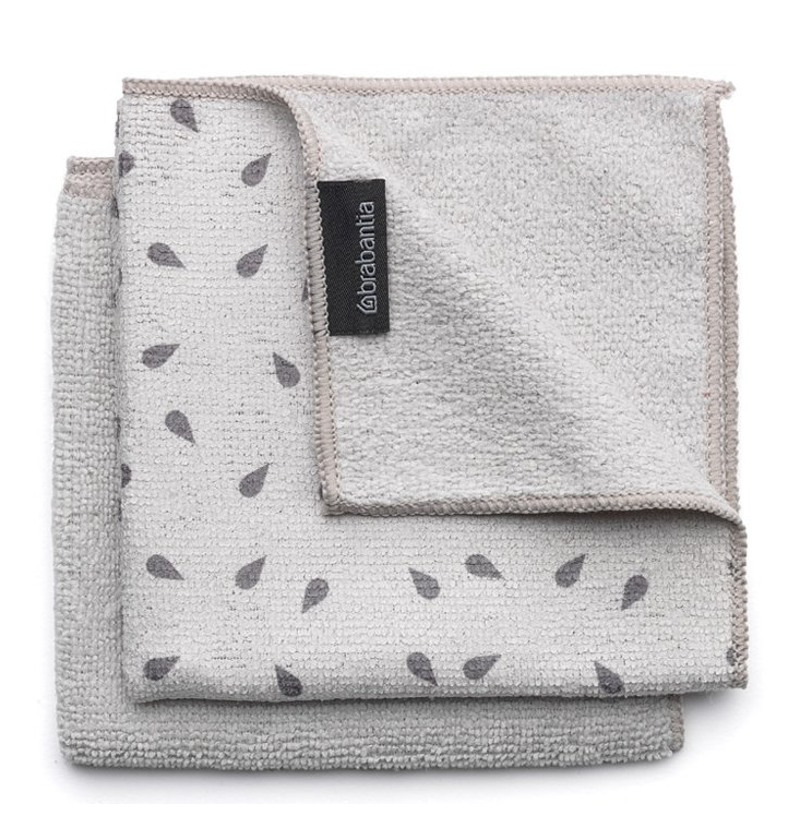 Mikrofiberduk, set i 2 delar, ljusgrå, Brabantia