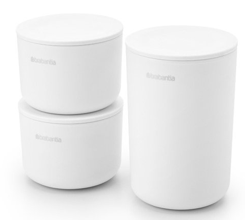 Köksförvaringsburkar, set i 3 delar, vit, Brabantia