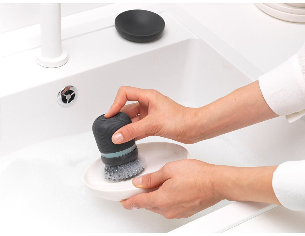 Diskborste med diskmedelsdispenser, grå, Brabantia