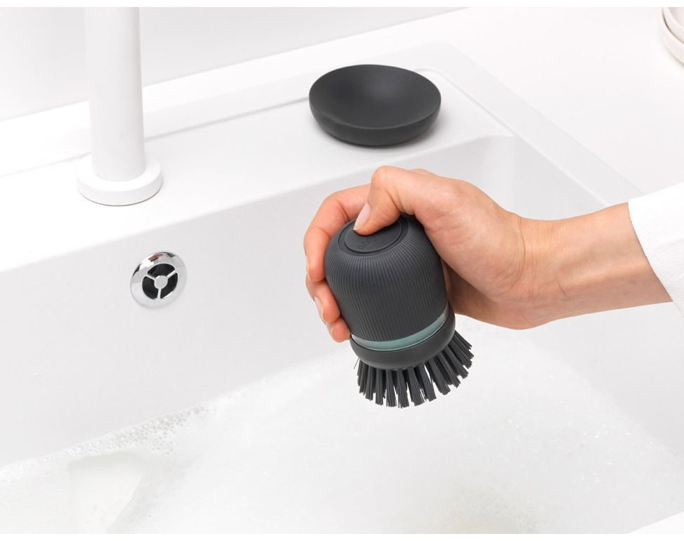 Diskborste med diskmedelsdispenser, grå, Brabantia