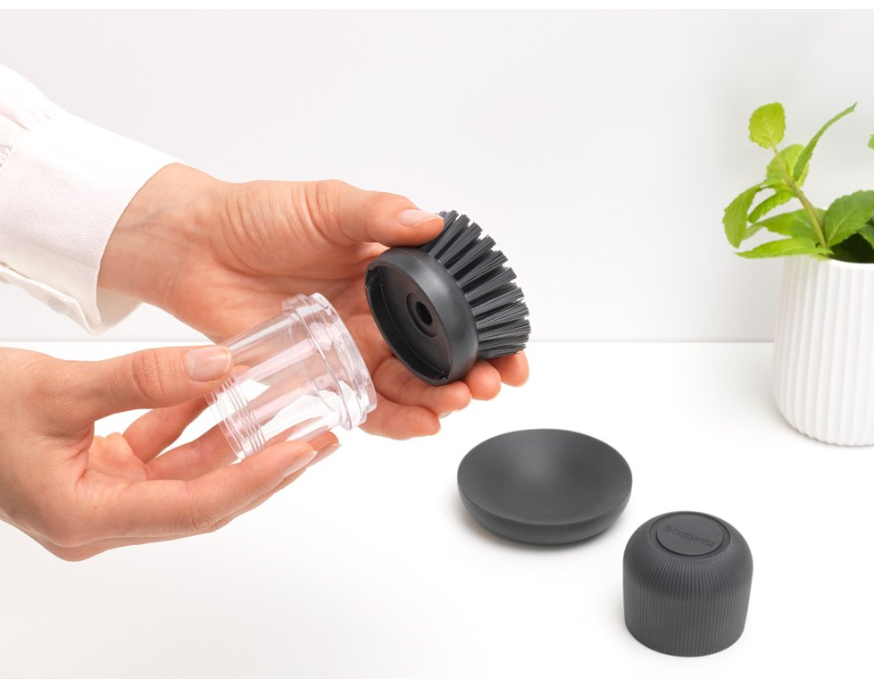 Diskborste med diskmedelsdispenser, grå, Brabantia
