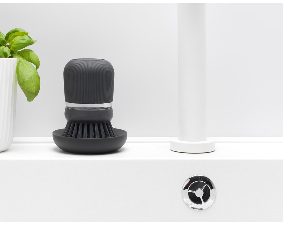 Diskborste med diskmedelsdispenser, grå, Brabantia