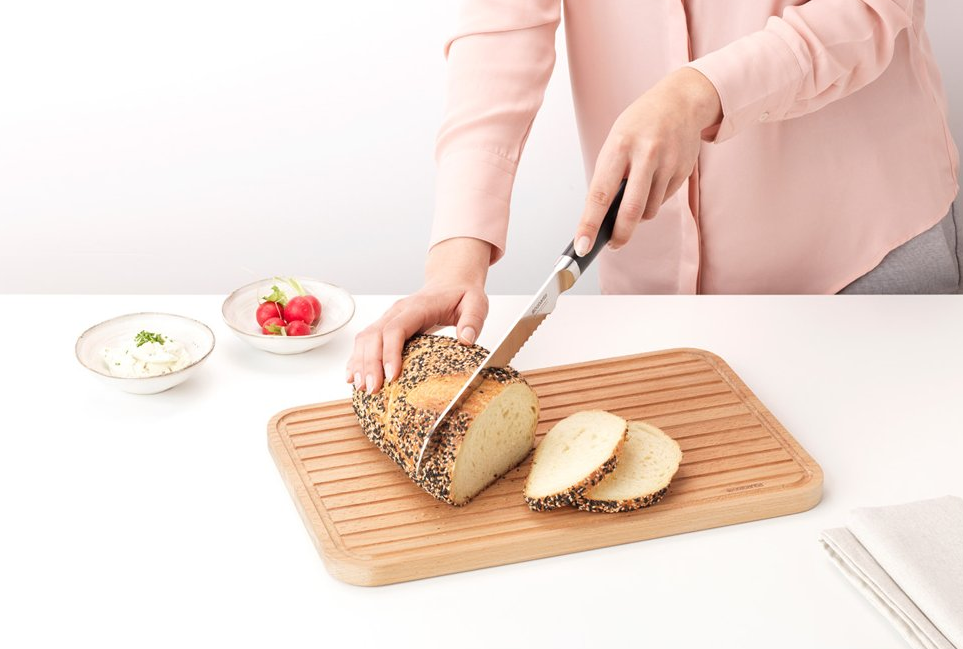 Skärbräda, set i 3 delar, brun, trä, Brabantia