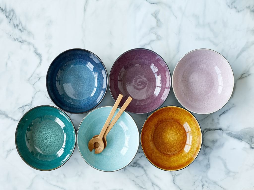 Salladsskål 30 cm, svart/mörkblå, Bitz