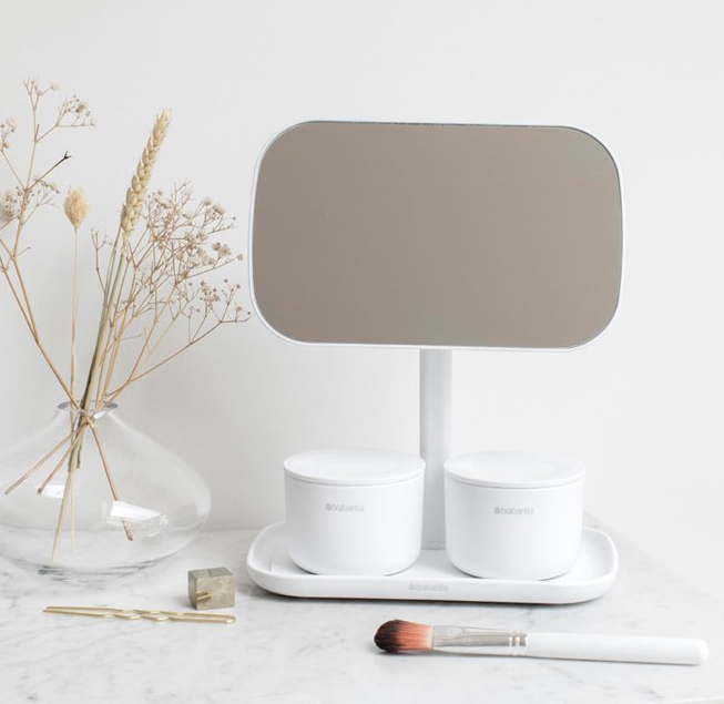 Bordsspegel 28,3 cm, med bricka, vit, Brabantia