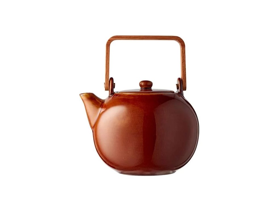 Tekanna 1,2 l, bärnsten, ekhandtag, Bitz
